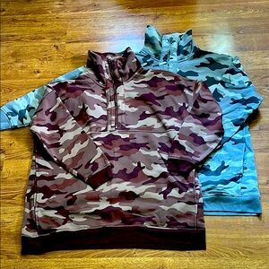 Old Navy Camouflage Quarter-Zip Sweatshirts Lot of 2 Large
